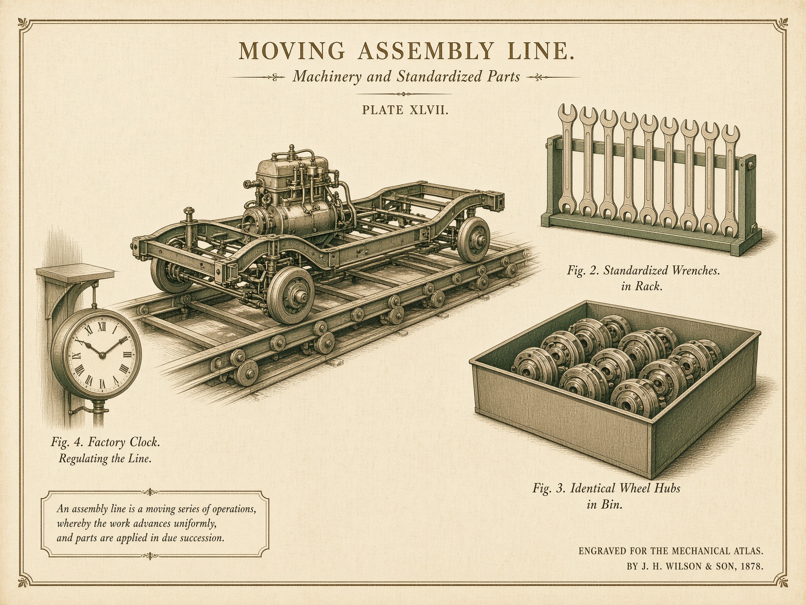 Moving assembly line